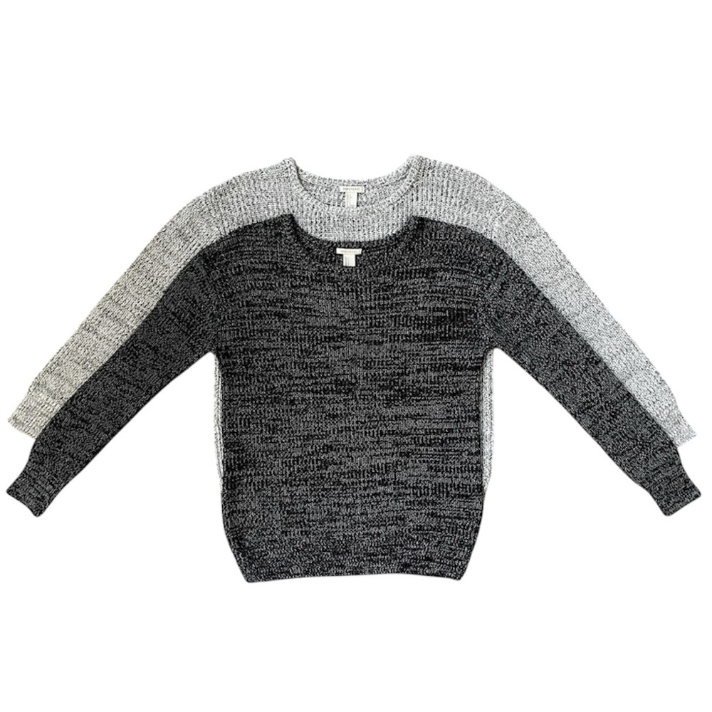 2x 100% Cotton Ribbed Knit Fisherman Sweater | Black/White, Cream/Black | F21 - Picture 7 of 16